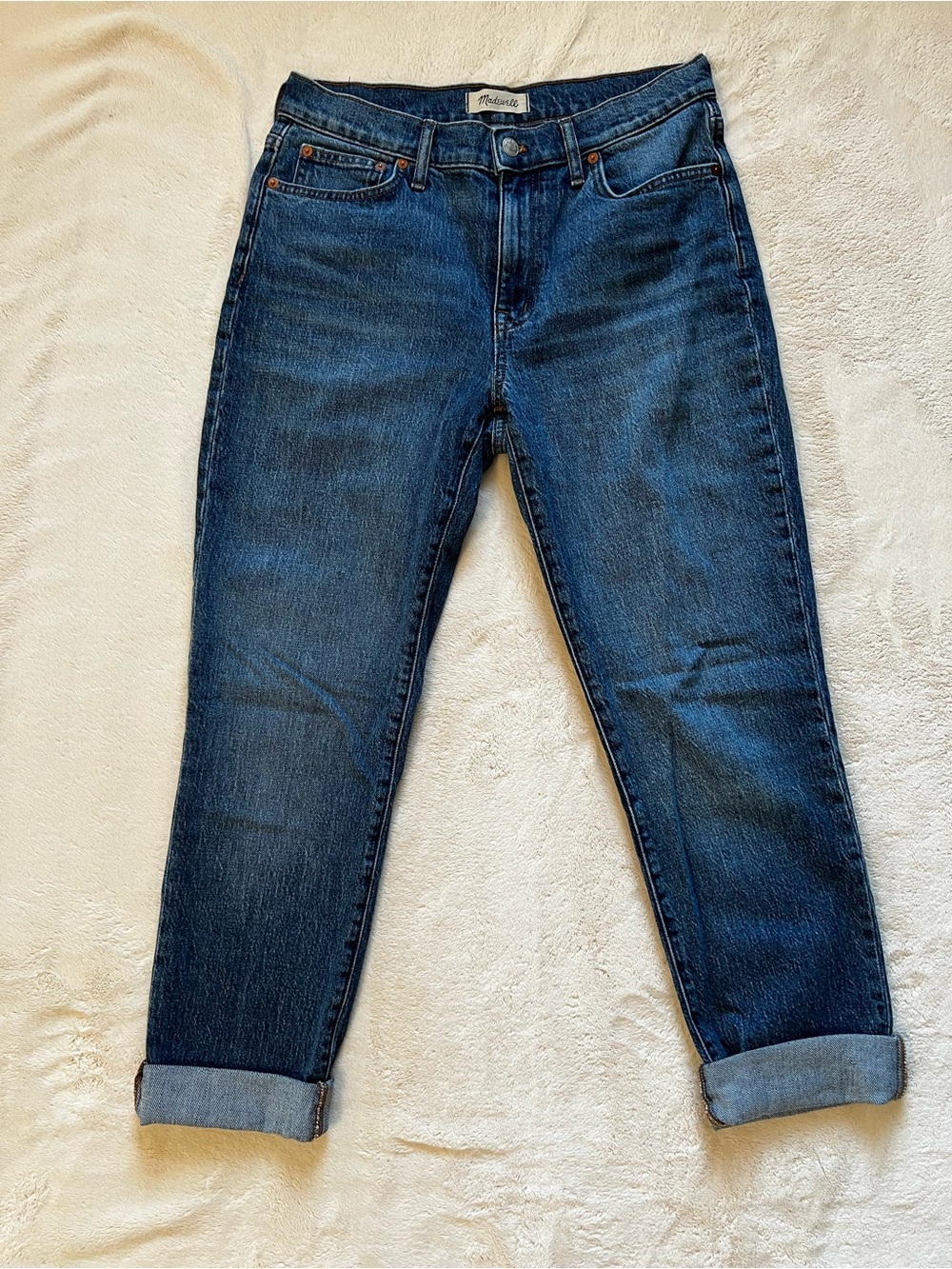 Madewell The Slim Boyjean Jeans Size 27 Dark Wash Straight Boyfriend Denim
